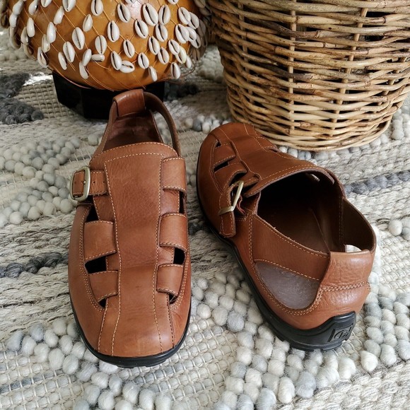 Cole Haan Vibram Country Fisherman Sandal Leather Buckle Brown Men's 10M C04531 - Picture 1 of 12